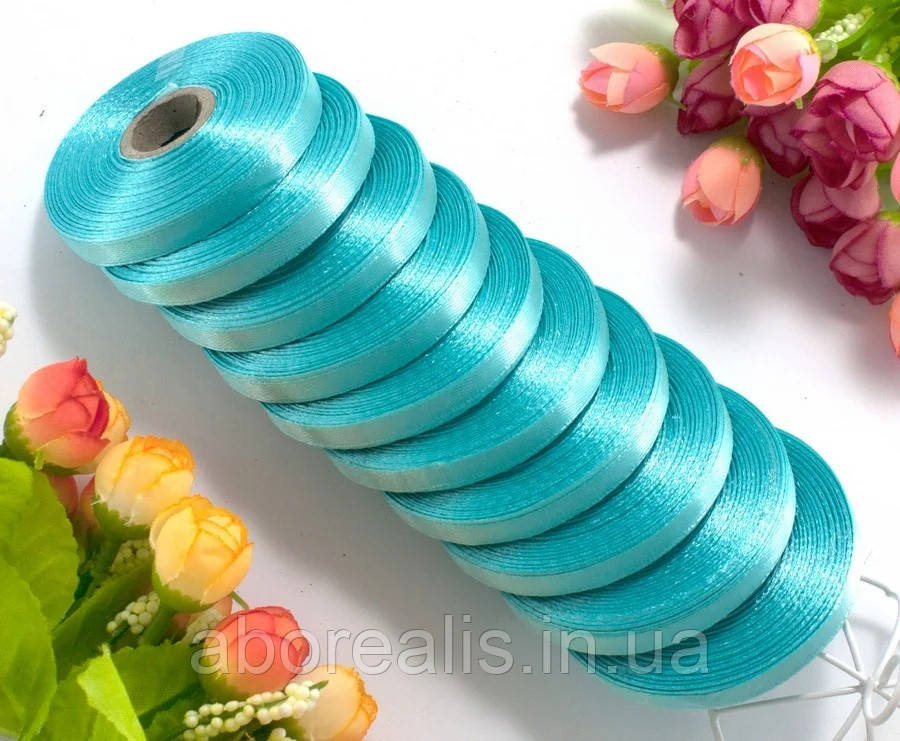 Стрічка атласна м'ятний 0,6 см (23 метри), фото 1