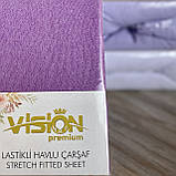Простирадло махрова на резинці універсальний розмір 230х250см VISION Premium Туреччина Колір - Фіолетовий 100% Бавовна, фото 2