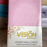 Простирадло махрова на резинці універсальний розмір 230х250см VISION Premium Туреччина Колір - Рожевий 100% Бавовна, фото 2