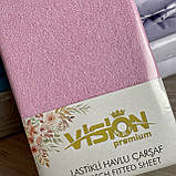 Простирадло махрова на резинці універсальний розмір 230х250см VISION Premium Туреччина Колір - Рожевий 100% Бавовна, фото 3