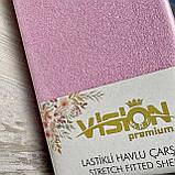 Простирадло махрова на резинці універсальний розмір 230х250см VISION Premium Туреччина Колір - Рожевий 100% Бавовна, фото 4