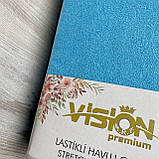 Простирадло махрова на резинці універсальний розмір 230х250см VISION Premium Туреччина Колір - Голубой 100% Бавовна, фото 3