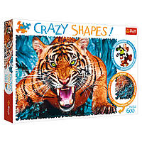 Пазл "Один на один з тигром", 600 элементов Trefl Crazy Shapes (5900511111101)