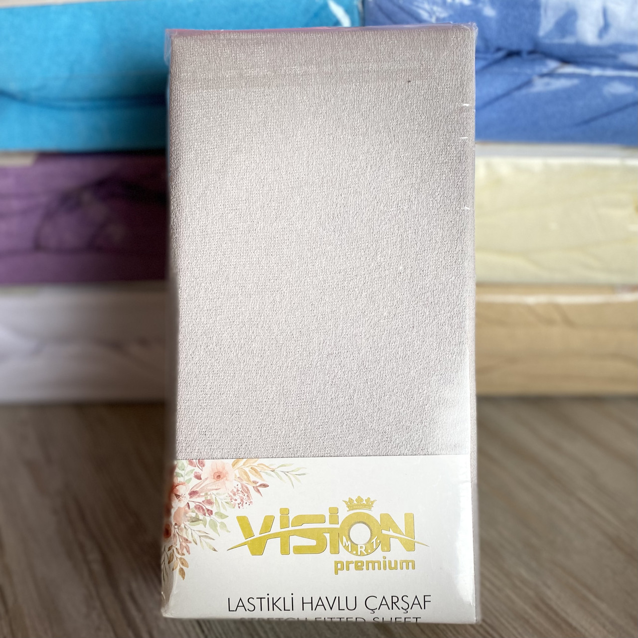 Простирадло махрова на резинці універсальний розмір 230х250см VISION Premium Туреччина Колір - Білий 100% Бавовна, фото 1