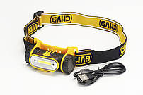 LED ліхтар налобний 150 Лм (2200 маг, Li-ion 18650) з сенсором Вольт СИЛА