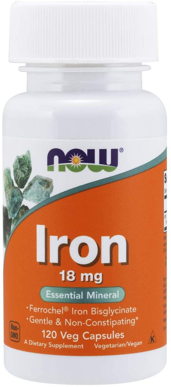 Залізо нау фудс Now Foods Iron 18 mg 120 капсул