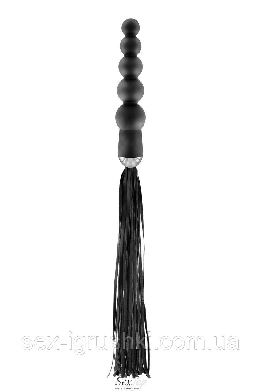 Флогер з ручкою - анальним намистом Fetish Tentation Whip with Rosary Handle SO4046