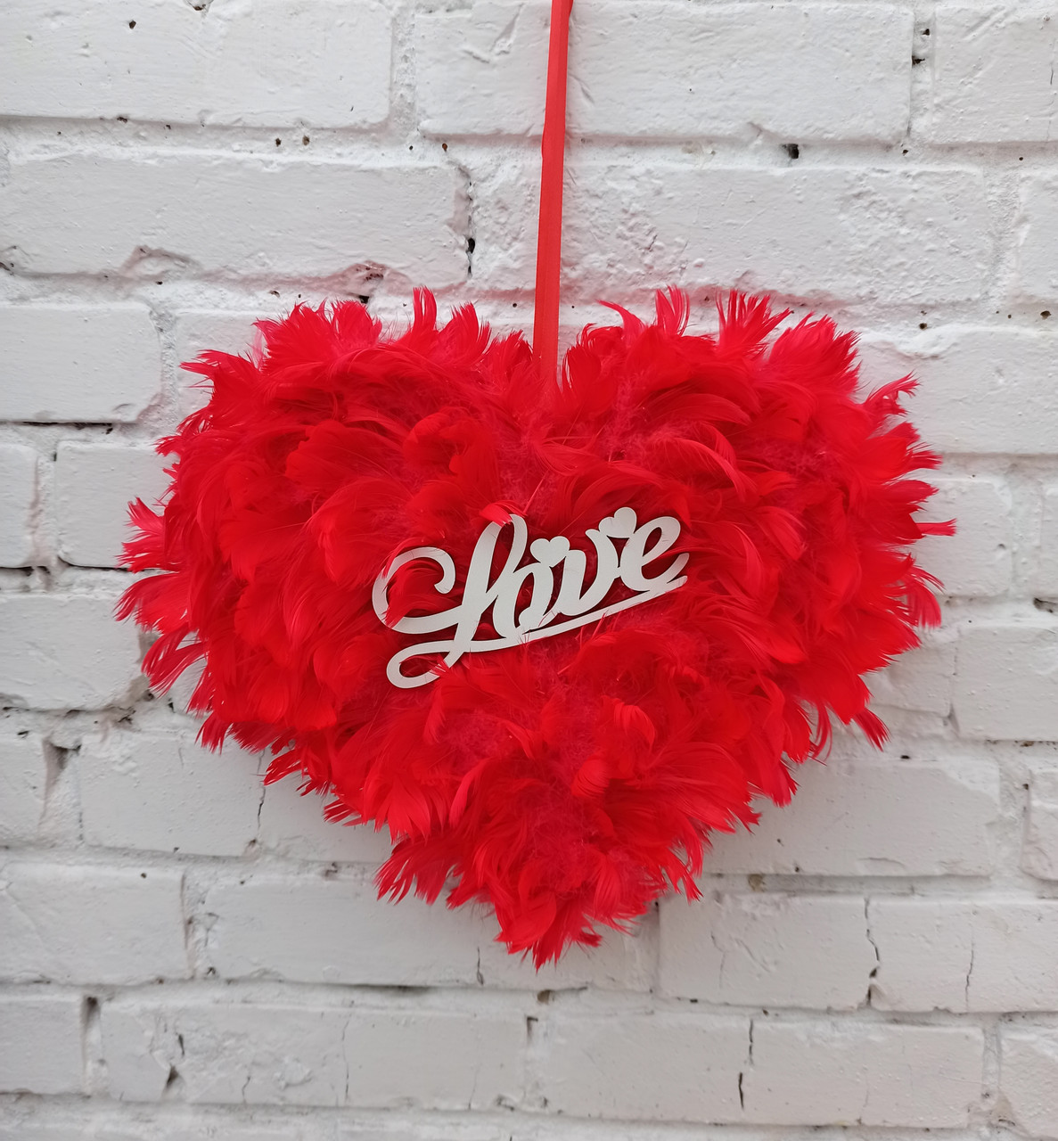 Червоне серце - декор до дня Святого валентина на двері, стіну, декор вітрини