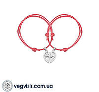 Парные браслеты для двоих влюбленных две половинки сердце и ключик