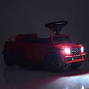 Дитячий електромобіль каталка-толокар M 3853 EL-3, Mercedes-Benz, гумові колеса, шкіряне сидіння, чорний, фото 7