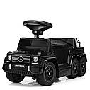 Дитячий електромобіль каталка-толокар M 3853 EL-3, Mercedes-Benz, гумові колеса, шкіряне сидіння, чорний, фото 2