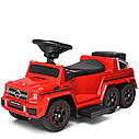 Дитячий електромобіль каталка-толокар M 3853 EL-3, Mercedes-Benz, гумові колеса, шкіряне сидіння, червоний, фото 2