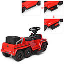 Дитячий електромобіль каталка-толокар M 3853 EL-3, Mercedes-Benz, гумові колеса, шкіряне сидіння, червоний, фото 3