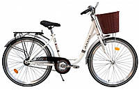 Велосипед Ardis Lido 26" 16.5" 2023 білий з корзиною та багажником