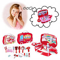 Дитячий ігровий набір Салон краси у валізці Happy dresser Рожевий для дівчаток (678-103A)