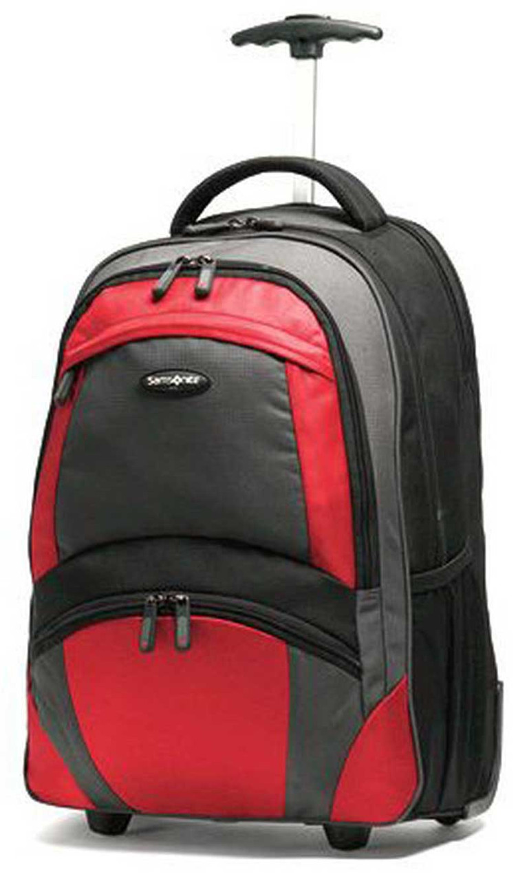 Рюкзак на колесах Samsonite — 33 л (чорний/жовтогарячий)