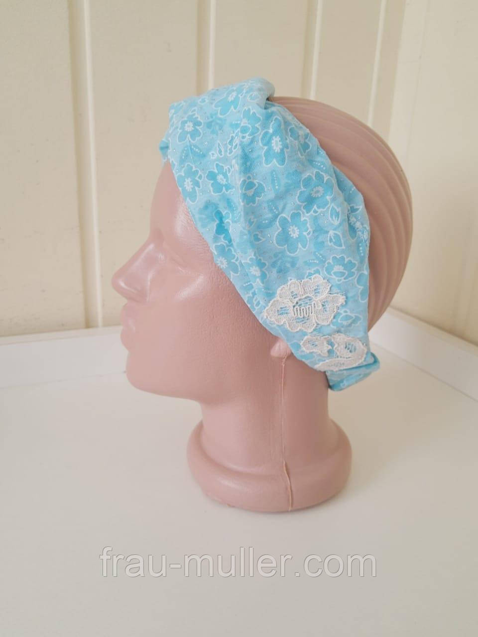 Пов'язка жіноча на резинці блакитна Kapriss, фото 1