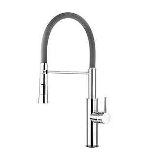 Змішувач для кухні з гнучким виливом WELLI FLEXIBLE Сірий (CG2282), фото 1