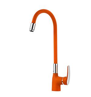 Змішувач для кухні з гнучким виливом WELLI Жовтогарячий (O2281), фото 1