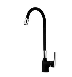 Змішувач для кухні з гнучким виливом WELLI Чорний (B2277), фото 1