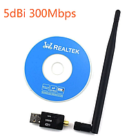 Wi Fi USB сетевой беспроводной адаптер Realtek 8192eus, сетевая карта антенна 300mbps 5dB Вайфай 802.11b/g/n