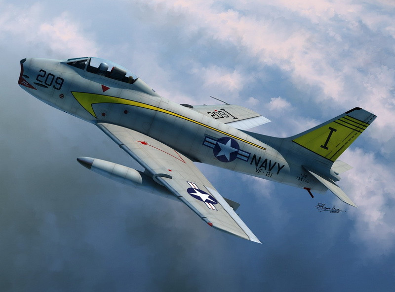 Пластикова модель 1/72 Sword 72108 американськи палубний винищувач North American FJ-3 Fury, фото 1