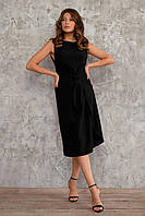 Женское черное деловое Платье - халат 3001-01