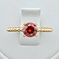 Кольцо Xuping 14762 ширина 6 мм красные фианиты позолота 18К размер 19