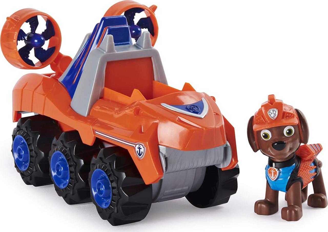 Paw Patrol, Dino Rescue Zuma’s Deluxe Rev Up Vehicle with Mystery Dinosaur Figure (Зума, машинка і діно)