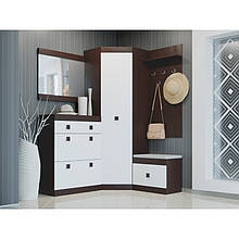 Комплект меблів у передпокій з ламінованої ДСП Соната Комплект 15 Еверест Венге темний + Білий