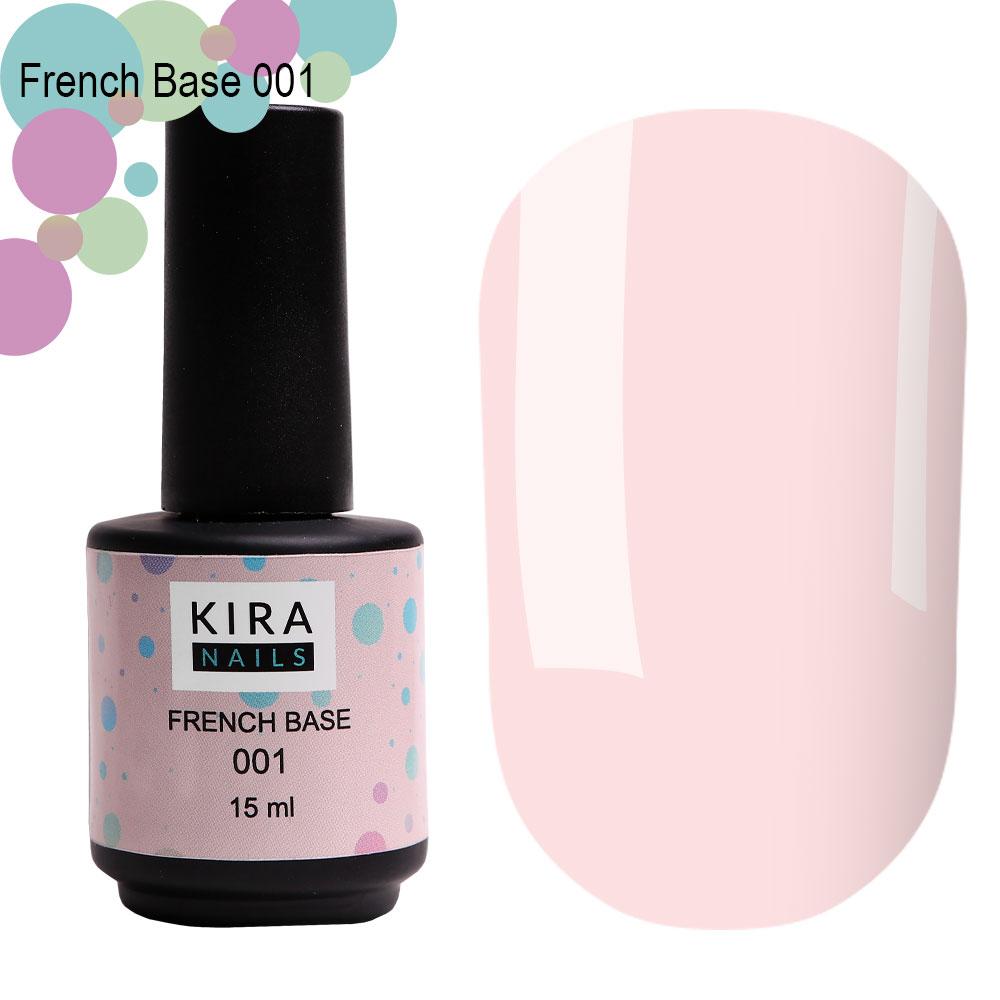 Kira Nails French Base 001 (ніжно-рожевий), 15 мл