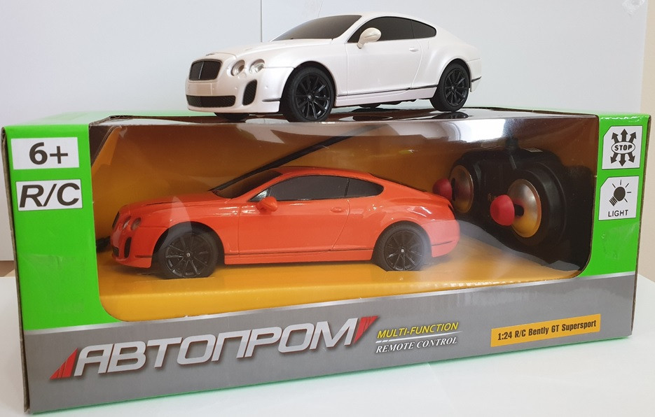 Машина батар. р/у 8821 (24шт) "АВТОПРОМ",1:24 R/C BENTLEY CONTINENTAL SUPERSPORTS,2 цвета, в коробке, шт