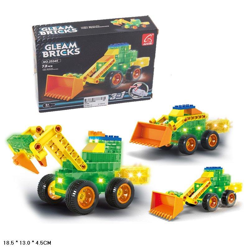 Конструктор 25345 (48шт/2) Gleam Bricks, светящ, 73дет, в кор 18*13,5*4,5 см, шт