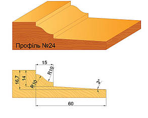 D160 Фільонка (бистроріжуча сталь марка Р6М5), Профіль№24