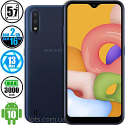 Смартфон Samsung Galaxy A01 (2/16GB) Blue — Оригінал