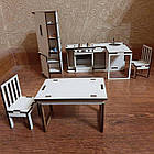 Дерев'яний ляльковий Будиночок мрії для ляльок, конструктор пазл із хдф для дітей з балконом та сходами, фото 5