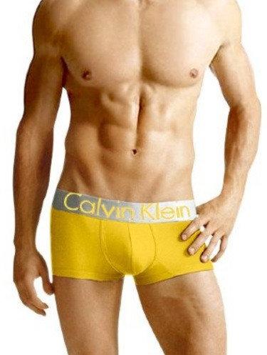 Трусы мужские боксеры хлопок Calvin Klein Steel, размер XL (50-52), жёлтые, 03261 - фото 2 - id-p670068061