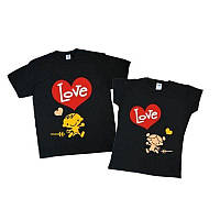 Парні футболки з принтом "Love", Push IT