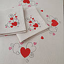 Скатертина  з вишивкою "Сердечки-квадрат"., фото 5