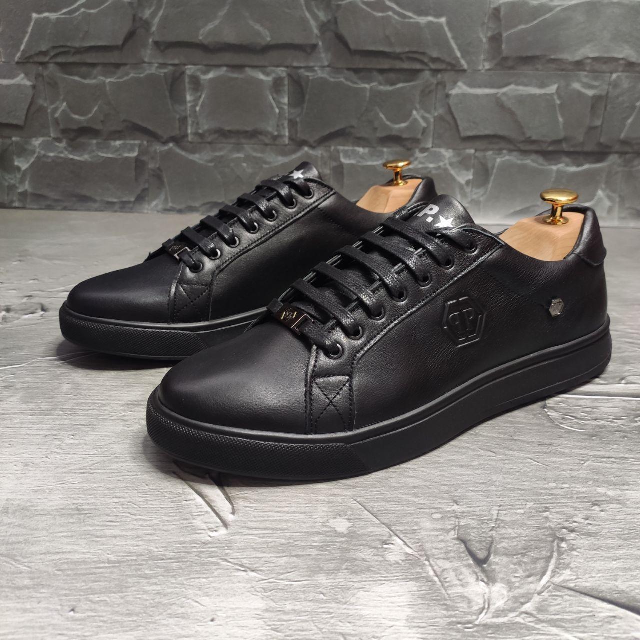 Чоловічі шкіряні кеди кросівки Philipp Plein, фото 1