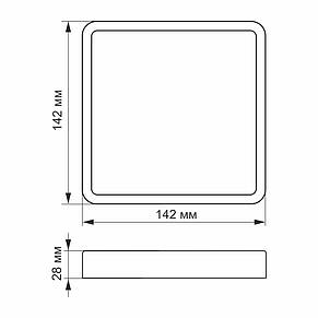 Світильник світлодіодний накладний VIDEX квадрат 12W 5000K 220V (24151), фото 4