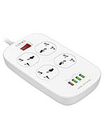 Мережевий подовжувач LDNIO SC4407 4 розетки + 4 USB