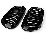 Решітки радіатора BMW X5 F15 X6 F16 M Performance чорні глянцеві двореберні ніздрі БМВ, фото 3