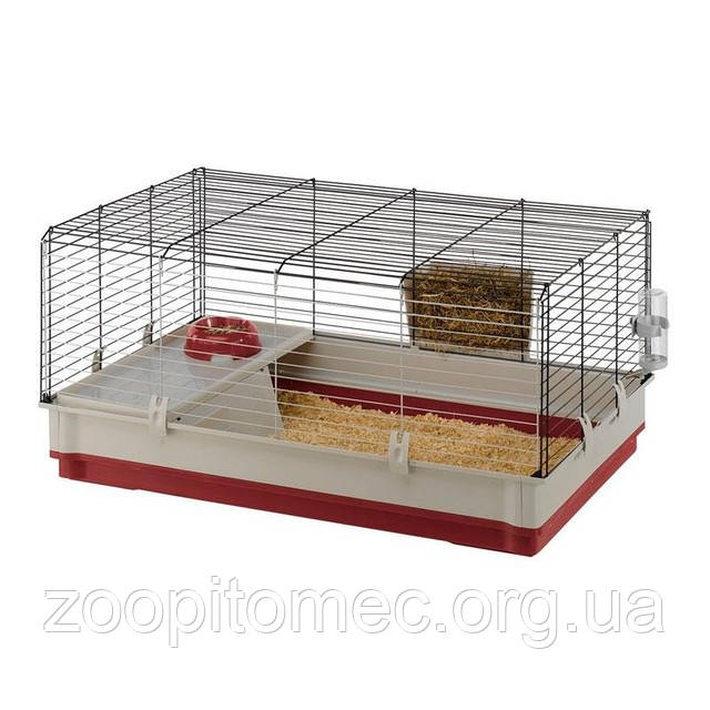 Клітка для Кроликів KROLIK LARGE FERPLAST (Ферпласт), 100*60*50 див.(бордовий, зелений)