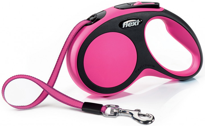 Рулетка-повідок FLEXI New Comfort S 5 м стрічки до 15 кг (рожева)