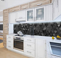 Наклейка на кухонный фартук 65 х 250 см, фотопечать с защитной ламинацией Абстракция из треугольников