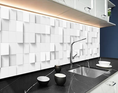 Наклейка на кухонний фартух 60 х 200 см, з фотодруком та захисною ламінацією світла плитка (БП-s_3d1025)