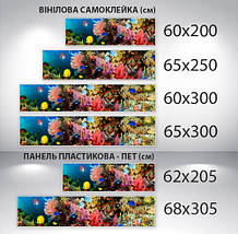 Наклейка на кухонний фартух 60 х 200 см, з фотодруком та захисною ламінацією морські глибини (БП-s_an037), фото 3