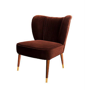 М'які стільці крісла для дому кухонний MeBelle LOUIS 55х58х74 см, темно-коричневий велюр