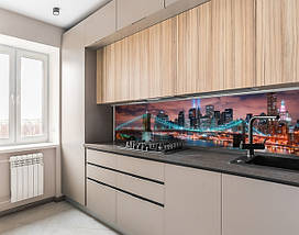 Фото панель універсальна ПЕТ, Самофіксована, 62 х 305 см (товщіна 1.2 мм), міст із вогнями бруклінський, фото 5